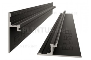 Плинтус алюминиевый скрытого монтажа Pro Design 1269 чёрный муар