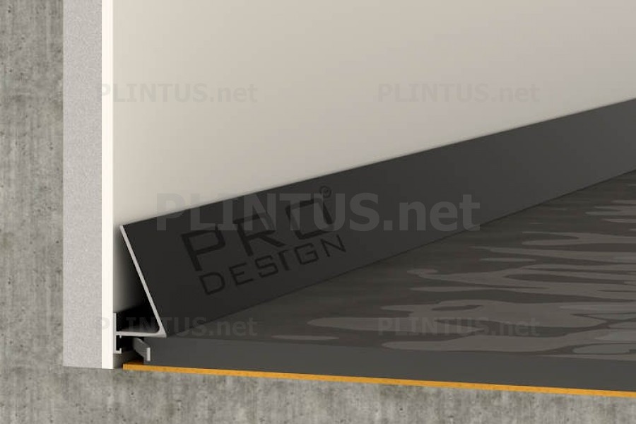Плинтус щелевой алюминиевый Pro Design Corner 570 анодированный чёрный