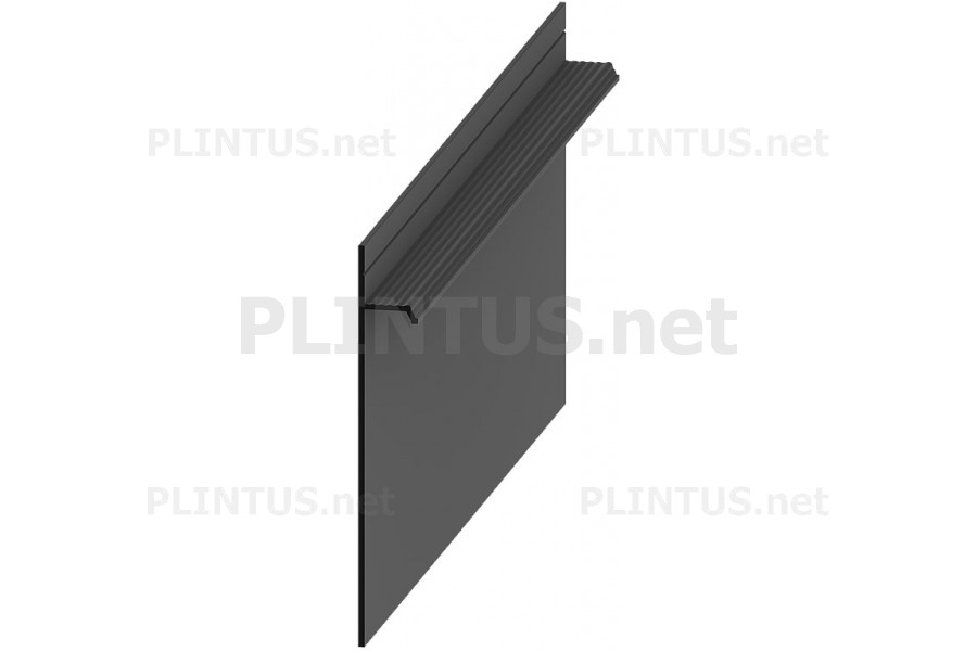 Плинтус алюминиевый скрытый без пятки Чёрный RAL 9005